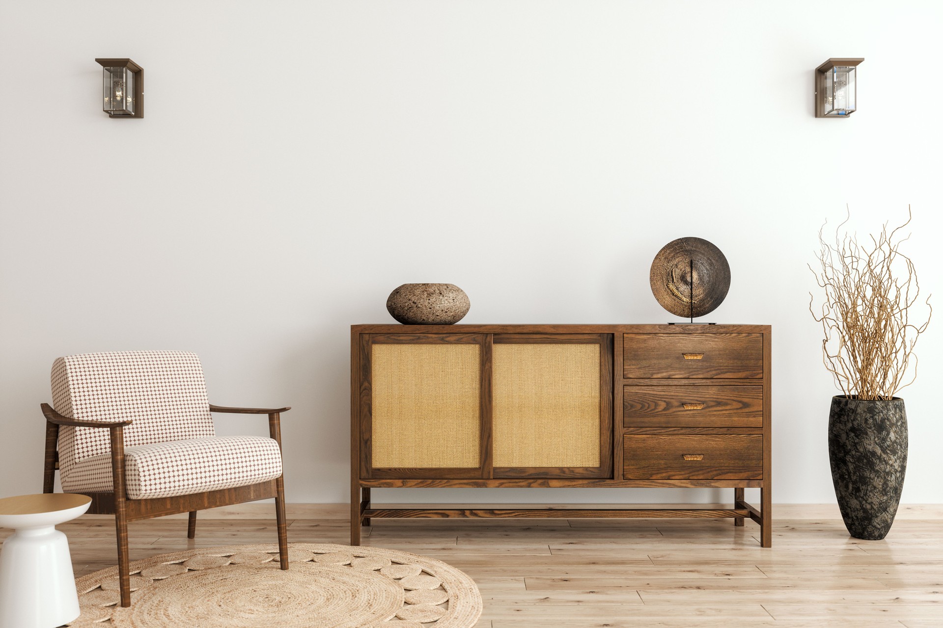 Rustic Living Room With Vintage Furniture